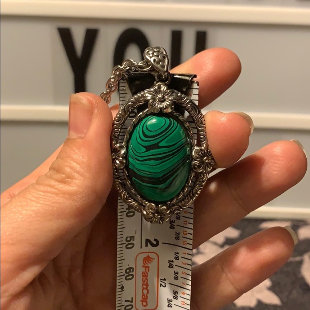 💚Malachite pendant/stainless steel necklace💚 - Picture 7 of 7